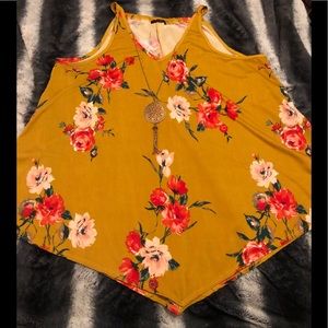 First Love tank with necklace attached